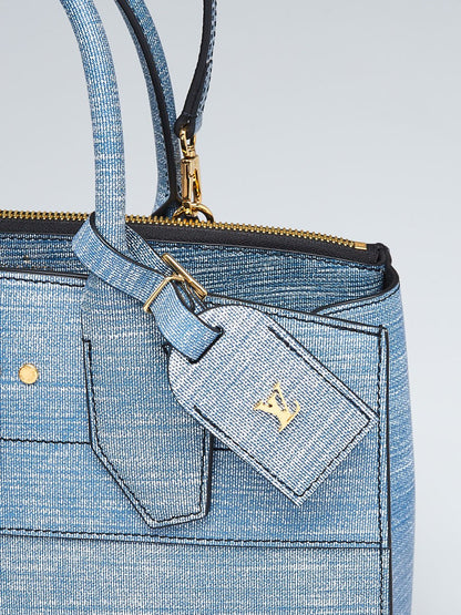 Louis Vuitton Denim EPI Leather City Steamer MM Bag