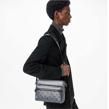 Louis Vuitton LV Men Outdoor Messenger Bag Gunmetal Gray Monogram Coated Canvas