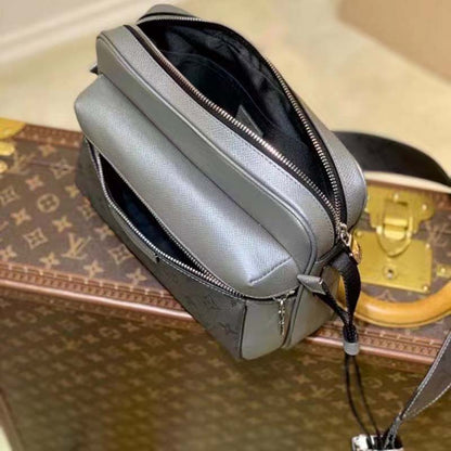 Louis Vuitton LV Men Outdoor Messenger Bag Gunmetal Gray Monogram Coated Canvas