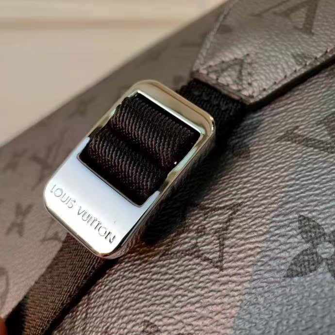 Louis Vuitton LV Men Outdoor Messenger Bag Gunmetal Gray Monogram Coated Canvas