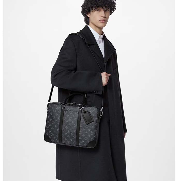 Louis Vuitton LV Men Porte-Documents Voyage PM Monogram Eclipse Coated Canvas