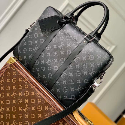 Louis Vuitton LV Men Porte-Documents Voyage PM Monogram Eclipse Coated Canvas