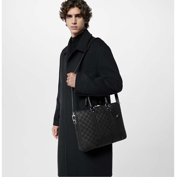 Louis Vuitton LV Uniisex Porte-Documents Voyage PM Black Damier Infini Cowhide Leather