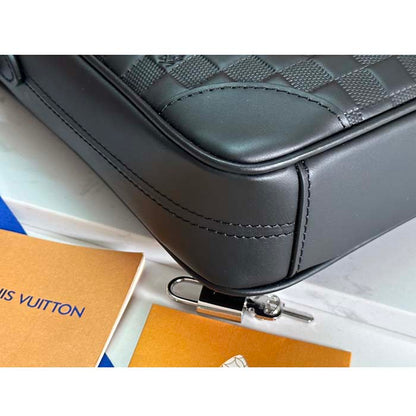 Louis Vuitton LV Uniisex Porte-Documents Voyage PM Black Damier Infini Cowhide Leather