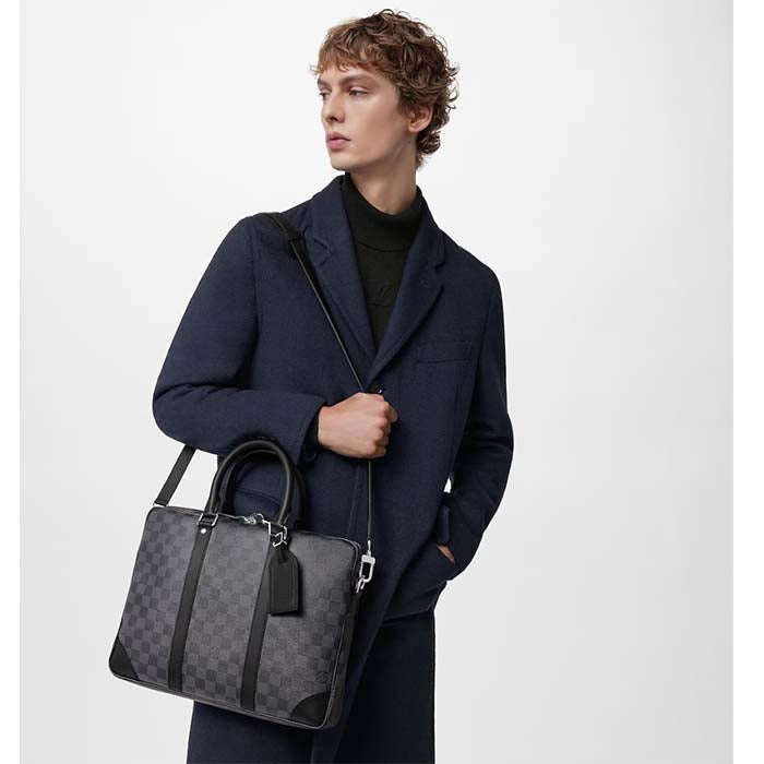 Louis Vuitton LV Uniisex Porte-Documents Voyage PM Damier Graphite Coated Canvas