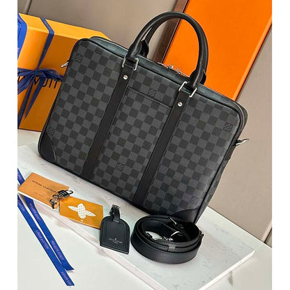 Louis Vuitton LV Uniisex Porte-Documents Voyage PM Damier Graphite Coated Canvas