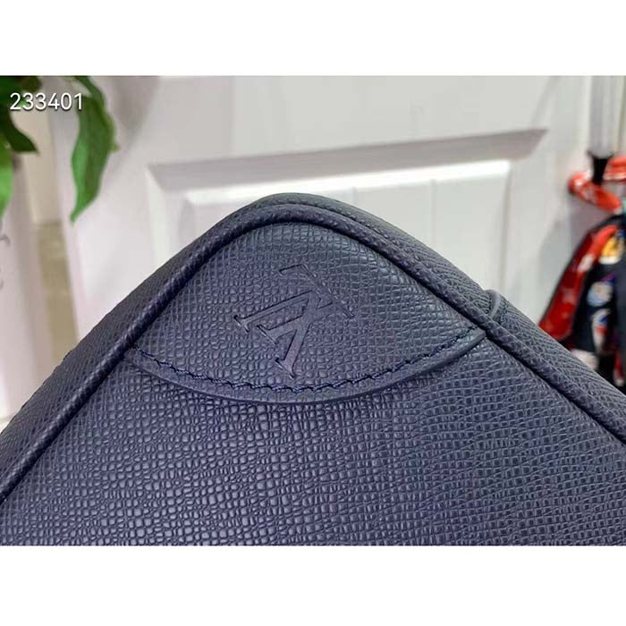 Louis Vuitton LV Uniisex Porte-Documents Voyage PM Midnight Blue Taiga Cowhide Leather