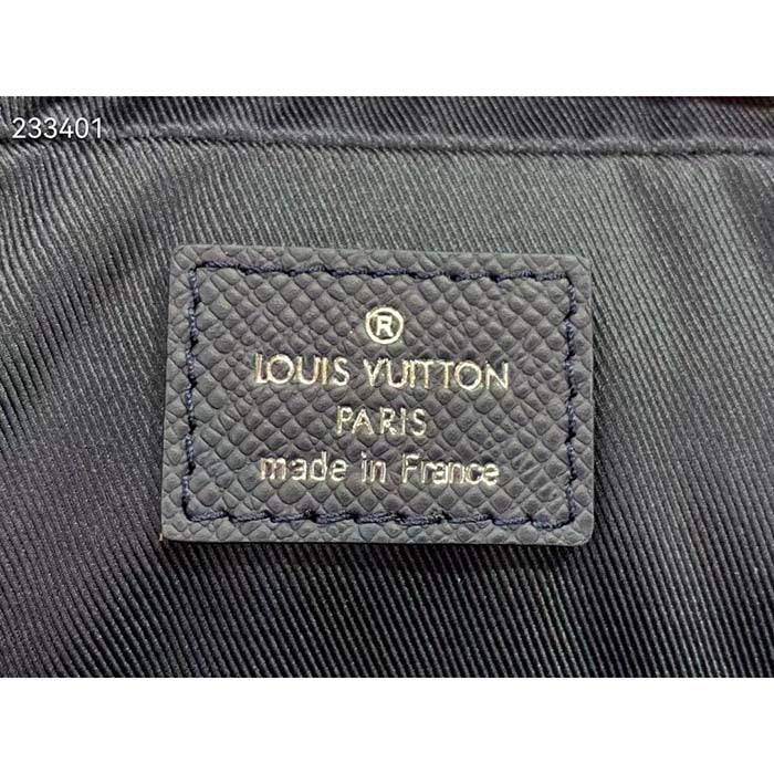 Louis Vuitton LV Uniisex Porte-Documents Voyage PM Midnight Blue Taiga Cowhide Leather