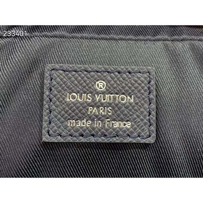 Louis Vuitton LV Uniisex Porte-Documents Voyage PM Midnight Blue Taiga Cowhide Leather