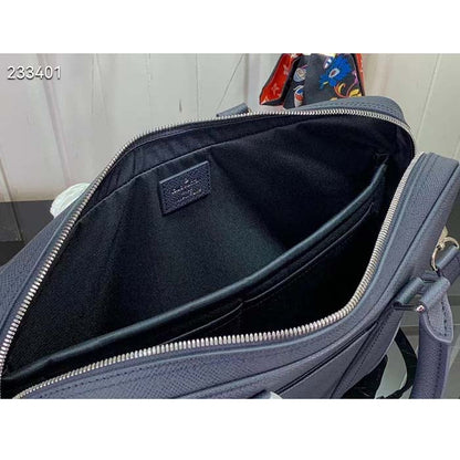 Louis Vuitton LV Uniisex Porte-Documents Voyage PM Midnight Blue Taiga Cowhide Leather