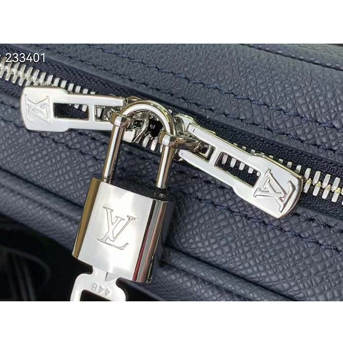 Louis Vuitton LV Uniisex Porte-Documents Voyage PM Midnight Blue Taiga Cowhide Leather