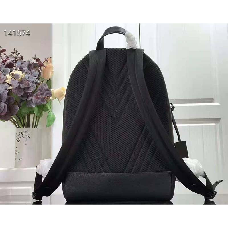 Louis Vuitton LV Unisex Aerogram Backpack Black Grained Calf Cowhide Leather