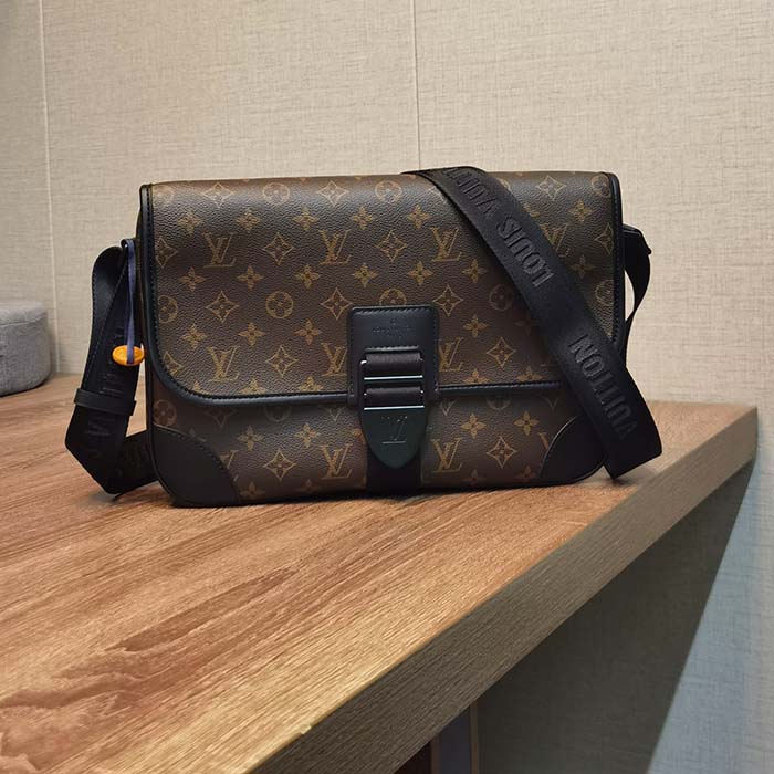 Louis Vuitton LV Unisex Archy Messenger GM Bag Monogram Macassar Coated Canvas