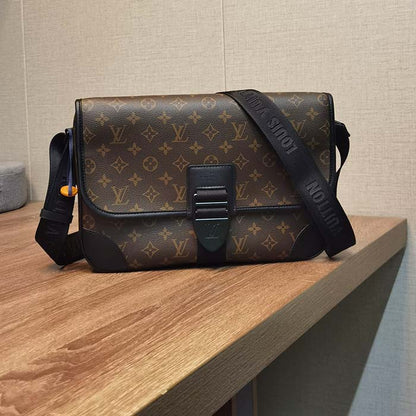 Louis Vuitton LV Unisex Archy Messenger GM Bag Monogram Macassar Coated Canvas