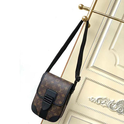 Louis Vuitton LV Unisex Archy Messenger PM Bag Monogram Macassar Coated Canvas
