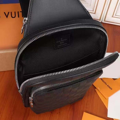 Louis Vuitton LV Unisex Avenue Sling Bag Black Damier Infini Cowhide Leather