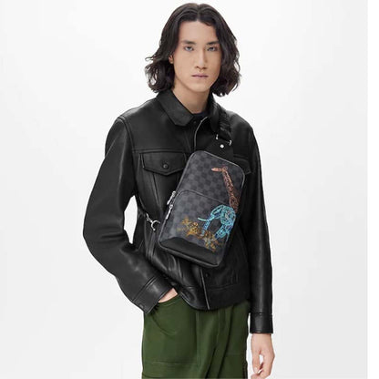 Louis Vuitton LV Unisex Avenue Sling Bag Damier Graphite Coated Canvas
