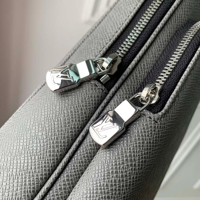 Louis Vuitton LV Unisex Avenue Sling Bag Grey Glacier Taiga Cowhide Leather