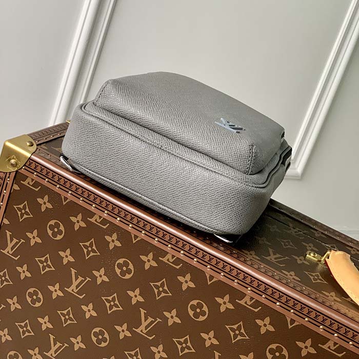 Louis Vuitton LV Unisex Avenue Sling Bag Grey Glacier Taiga Cowhide Leather