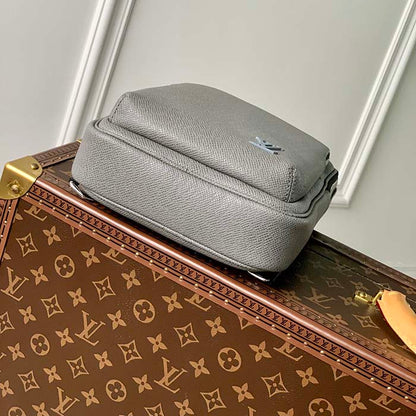Louis Vuitton LV Unisex Avenue Sling Bag Grey Glacier Taiga Cowhide Leather