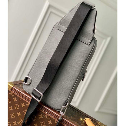 Louis Vuitton LV Unisex Avenue Sling Bag Grey Glacier Taiga Cowhide Leather