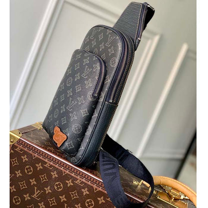 Louis Vuitton LV Unisex Avenue Sling Bag NM Dark Green Monogram Coated Canvas