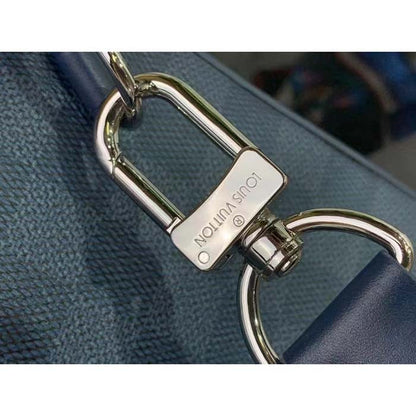 Louis Vuitton LV Unisex Avenue Slingbag Blue Sapphire Damier Infini Cowhide Leather Graphite Coated Canvas
