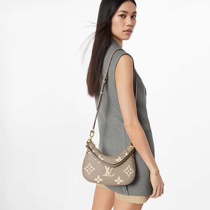 Louis Vuitton LV Women Bagatelle Mini Hobo Handbag Monogram Empreinte Embossed Grained Cowhide