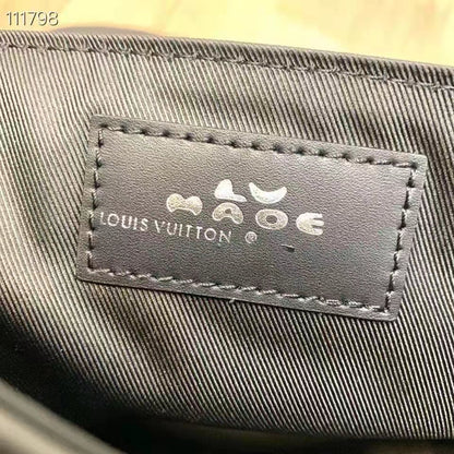 Louis Vuitton LV Unisex Besace Tokyo Black Monogram Denim Taurillon Leather