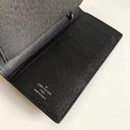 Louis Vuitton LV Unisex Brazza Wallet Gray Damier Graphite 3D Coated Canvas