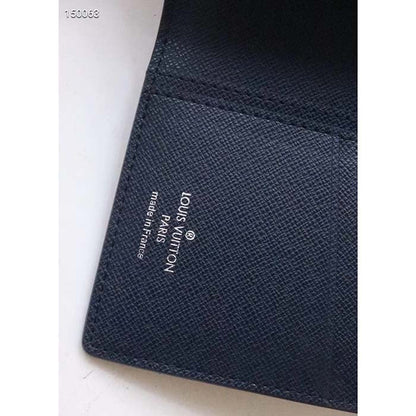 Louis Vuitton LV Unisex Brazza Wallet Taïga Leather Discreetly Stamped LV Initials