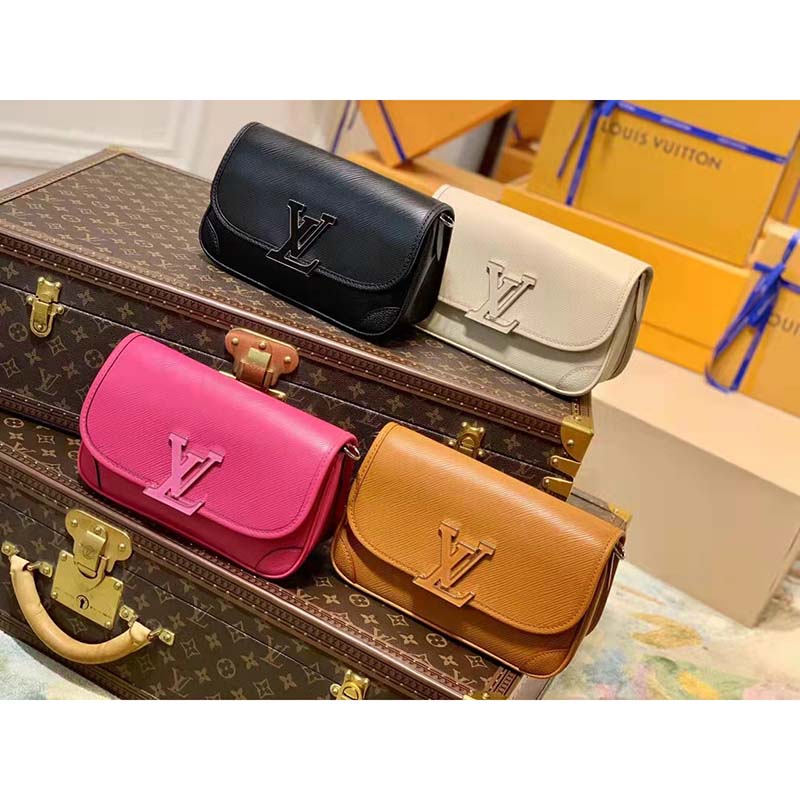 Louis Vuitton LV Women Buci Crossbody White Epi Grained Smooth Cowhide Leather