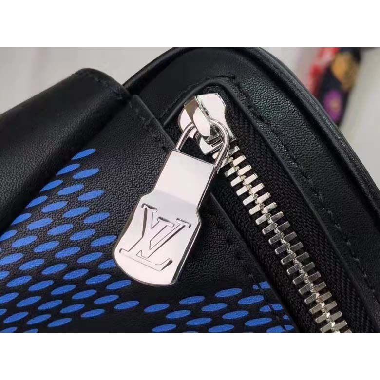 Louis Vuitton LV Unisex Campus Bumbag Navy Blue Black Damier Infini 3D Cowhide