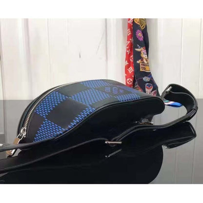 Louis Vuitton LV Unisex Campus Bumbag Navy Blue Black Damier Infini 3D Cowhide