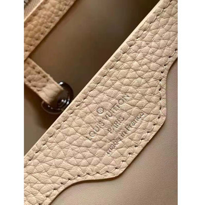 Louis Vuitton LV Women Capucines MM Handbag Grey Taurillon Cowhide