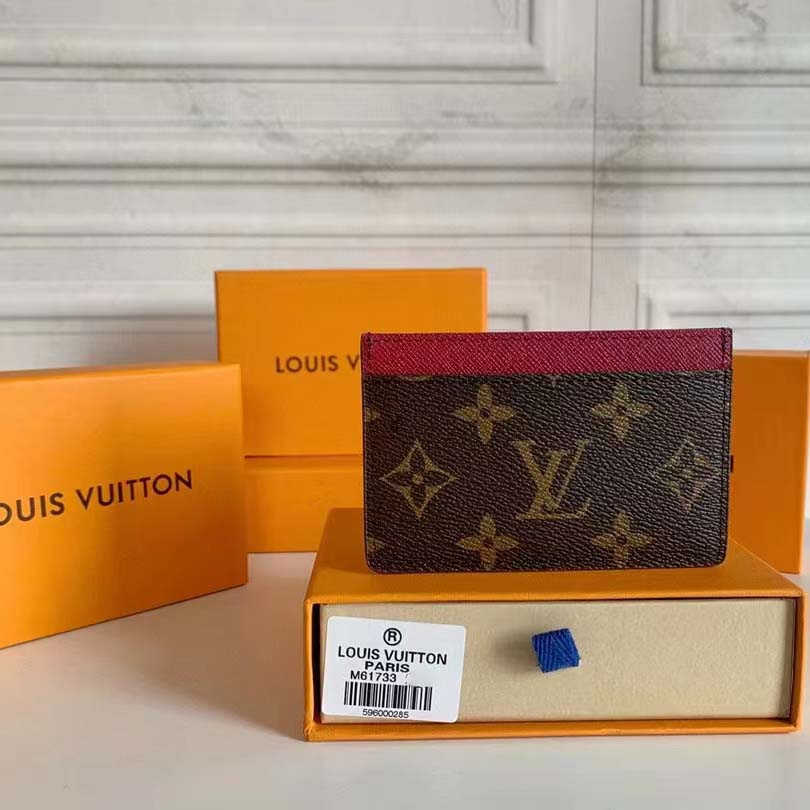 Louis Vuitton LV Unisex Card Holder Wallet Fuchsia Pink Monogram Coated Canvas