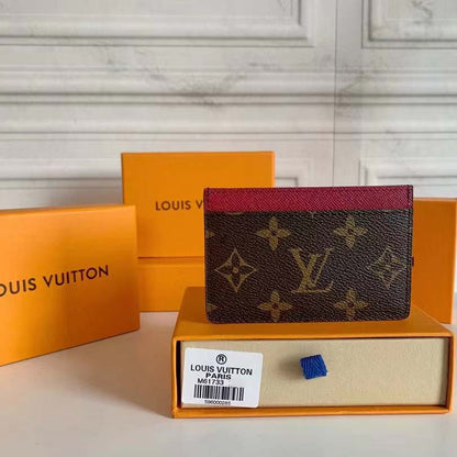 Louis Vuitton LV Unisex Card Holder Wallet Fuchsia Pink Monogram Coated Canvas