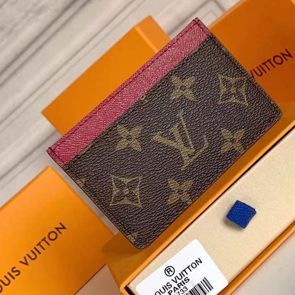 Louis Vuitton LV Unisex Card Holder Wallet Fuchsia Pink Monogram Coated Canvas