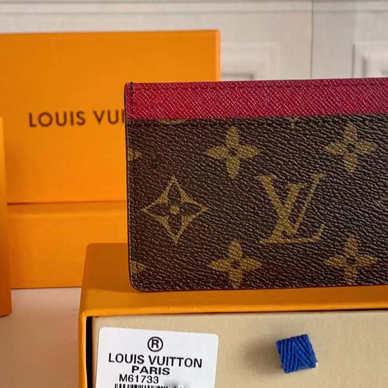 Louis Vuitton LV Unisex Card Holder Wallet Fuchsia Pink Monogram Coated Canvas