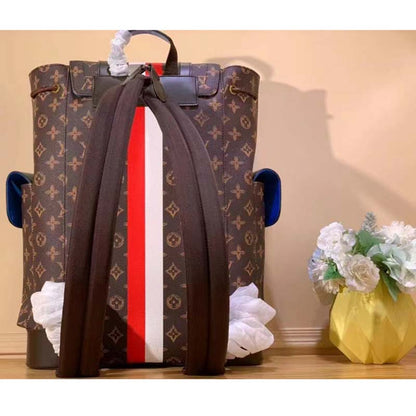 Louis Vuitton LV Unisex Christopher MM Backpack Monogram Canvas Cowhide Leather