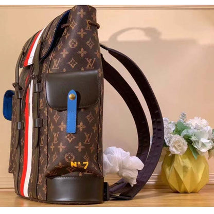 Louis Vuitton LV Unisex Christopher MM Backpack Monogram Canvas Cowhide Leather