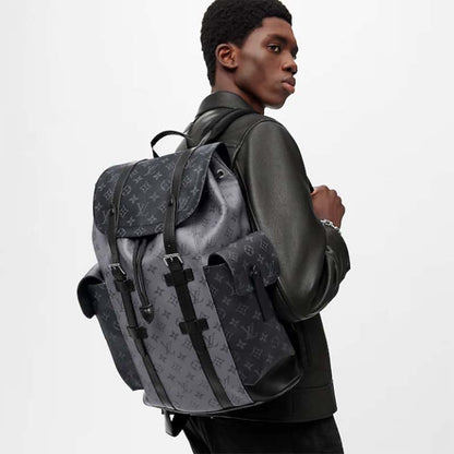 Louis Vuitton LV Unisex Christopher PM Backpack Grey Monogram Eclipse Coated Canvas