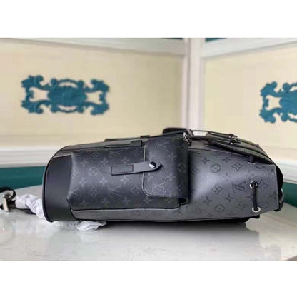 Louis Vuitton LV Unisex Christopher PM Backpack Grey Monogram Eclipse Coated Canvas