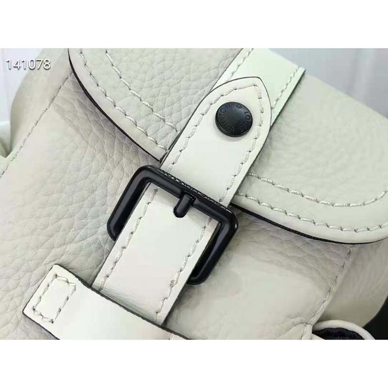 Louis Vuitton LV Unisex Christopher XS White Taurillon Leather Cowhide Leather