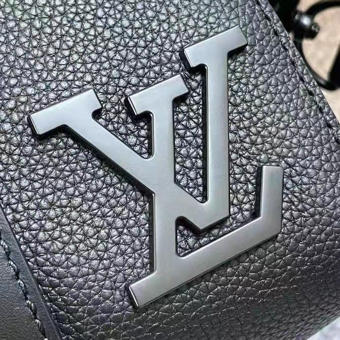 Louis Vuitton LV Unisex City Keepall Bag Black Aerogram Grained Calf Cowhide