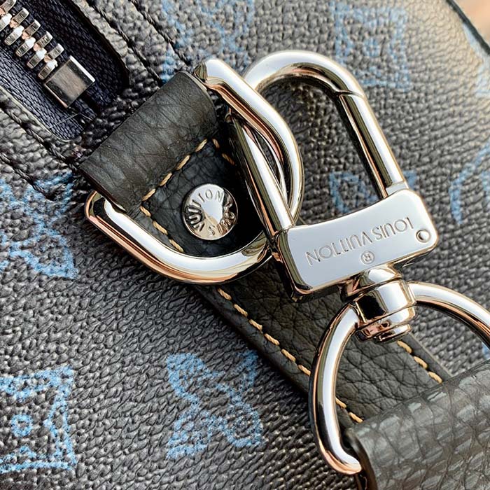 Louis Vuitton LV Unisex City Keepall Bag Blue Monogram Coated Canvas