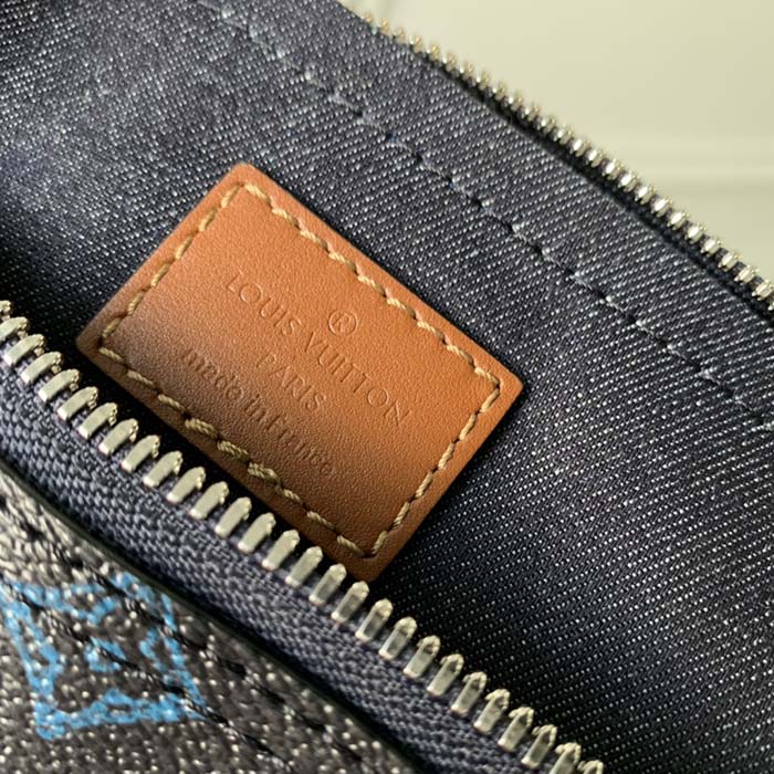 Louis Vuitton LV Unisex City Keepall Bag Blue Monogram Coated Canvas
