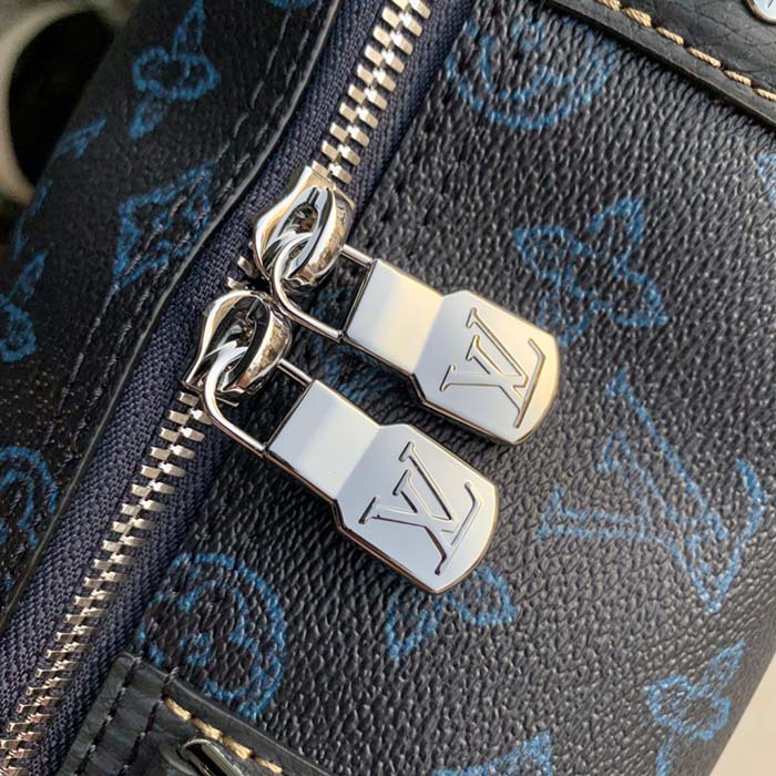 Louis Vuitton LV Unisex City Keepall Bag Blue Monogram Coated Canvas