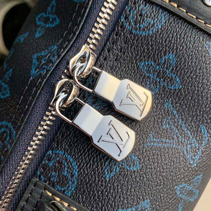 Louis Vuitton LV Unisex City Keepall Bag Blue Monogram Coated Canvas