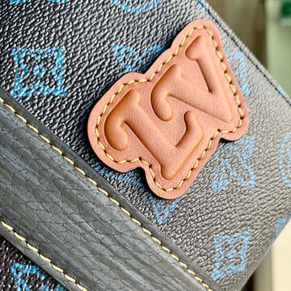 Louis Vuitton LV Unisex City Keepall Bag Blue Monogram Coated Canvas